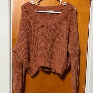 Cozy V-Neck Crop Sweater